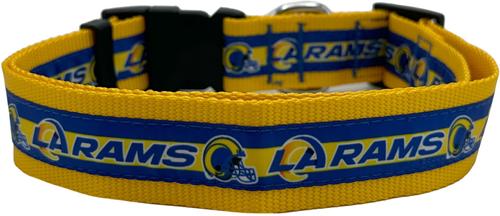 Show full view: Pets First Satin Nylon Standard Dog Collar, Los Angeles Rams, X-Large: 22 to 32-in neck, 1.25-in wide slide 2 of 6
