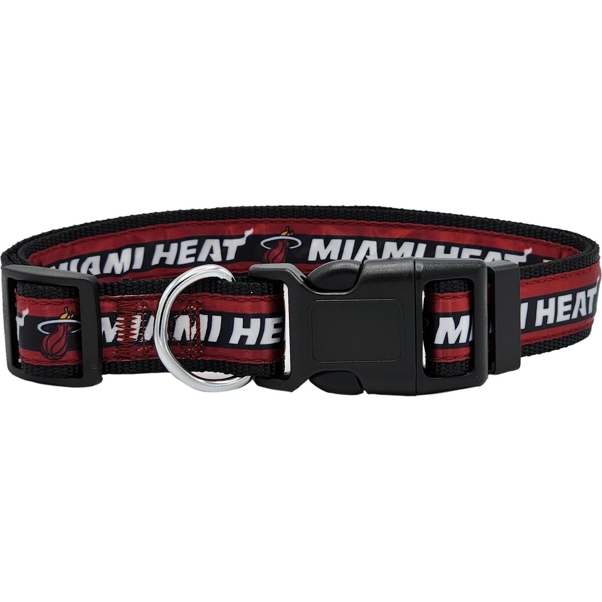 Pets First Satin Nylon Standard Dog Collar, Miami Heat, Medium: 10 to 16-in neck, 5/8-in wide