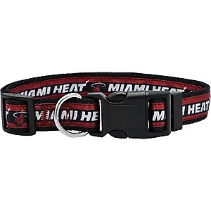 Pets First Satin Nylon Standard Dog Collar, Miami Heat, Medium: 10 to 16-in neck, 5/8-in wide