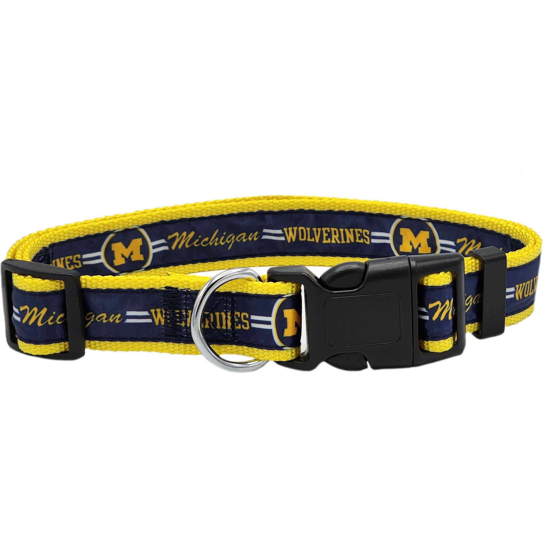 Pets First Satin Nylon Standard Dog Collar, Michigan, Large: 14 to 24-in neck, 1-in wide