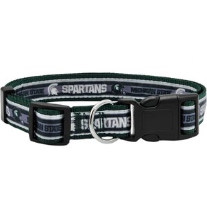 Pets First Satin Nylon Standard Dog Collar, Michigan State, Small: 6 to 12-in neck, 3/8-in wide