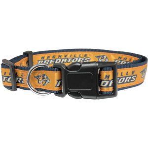 Pets First Satin Nylon Standard Dog Collar, Nashville Predators, Large: 14 to 24-in neck, 1-in wide