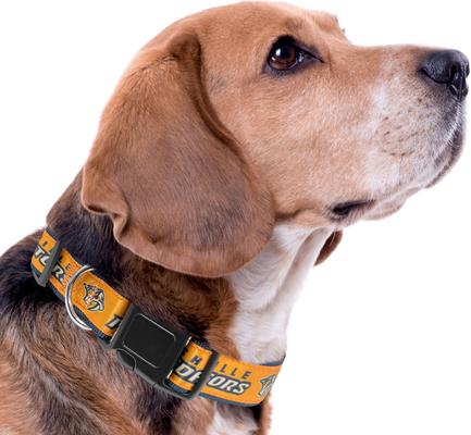 Show full view: Pets First Satin Nylon Standard Dog Collar, Nashville Predators, Large: 14 to 24-in neck, 1-in wide slide 5 of 7