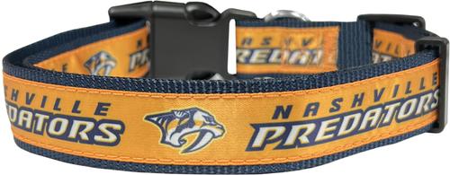 Show full view: Pets First Satin Nylon Standard Dog Collar, Nashville Predators, Large: 14 to 24-in neck, 1-in wide slide 3 of 7
