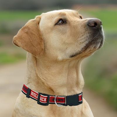 Show full view: Pets First Satin Nylon Standard Dog Collar, Nc State, Medium: 10 to 16-in neck, 5/8-in wide slide 5 of 6