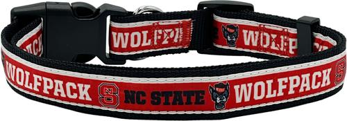 Show full view: Pets First Satin Nylon Standard Dog Collar, Nc State, Medium: 10 to 16-in neck, 5/8-in wide slide 2 of 6