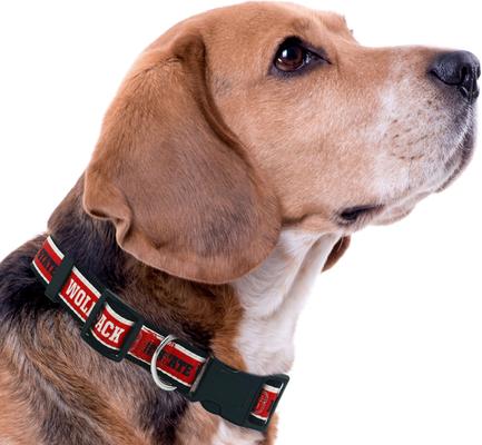 Show full view: Pets First Satin Nylon Standard Dog Collar, Nc State, Medium: 10 to 16-in neck, 5/8-in wide slide 4 of 6