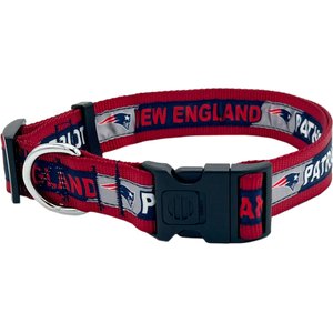 Pets First Satin Nylon Standard Dog Collar, New England Patriots, X-Large: 22 to 32-in neck, 1.25-in wide