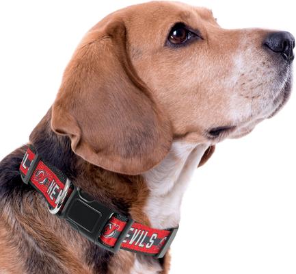 Show full view: Pets First Satin Nylon Standard Dog Collar, New Jersey Devils, Large: 14 to 24-in neck, 1-in wide slide 4 of 6