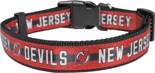 Show full view: Pets First Satin Nylon Standard Dog Collar, New Jersey Devils, Large: 14 to 24-in neck, 1-in wide slide 2 of 6