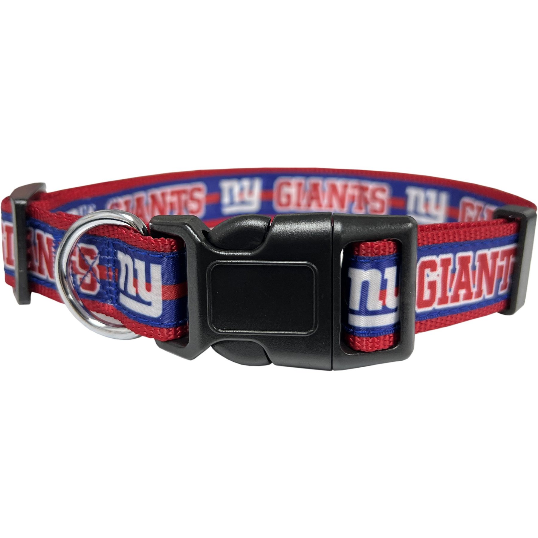 Pets First Satin Nylon Standard Dog Collar, New York Giants, Large: 14 to 24-in neck, 1-in wide