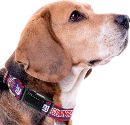 Show full view: Pets First Satin Nylon Standard Dog Collar, New York Giants, Medium: 10 to 16-in neck, 5/8-in wide slide 5 of 7