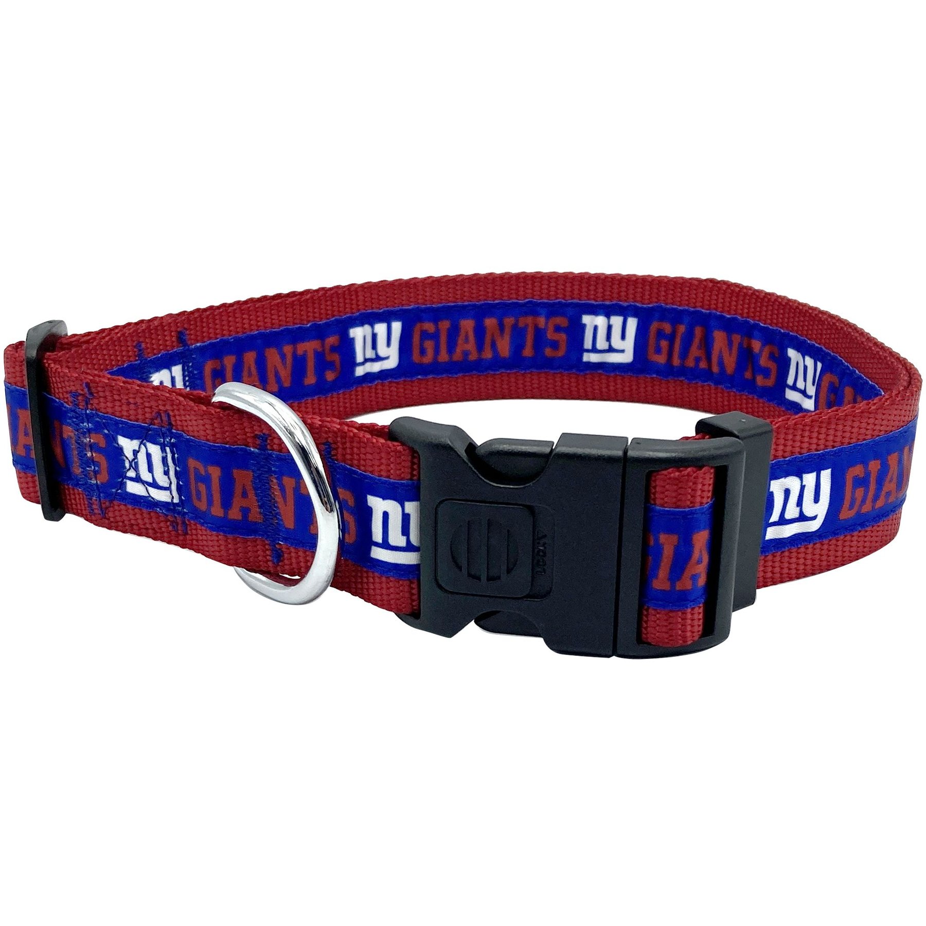 Pets First Satin Nylon Standard Dog Collar, New York Giants, X-Large: 22 to 32-in neck, 1.25-in wide