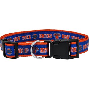 Pets First Satin Nylon Standard Dog Collar, New York Knicks, Large: 14 to 24-in neck, 1-in wide