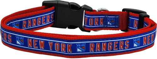 Show full view: Pets First Satin Nylon Standard Dog Collar, New York Rangers, Large: 14 to 24-in neck, 1-in wide slide 3 of 7