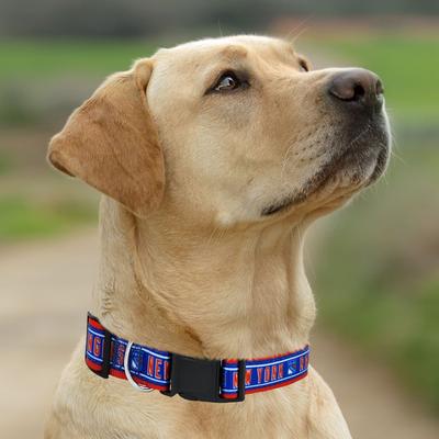 Show full view: Pets First Satin Nylon Standard Dog Collar, New York Rangers, Large: 14 to 24-in neck, 1-in wide slide 6 of 7
