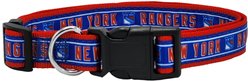 Pets First Satin Nylon Standard Dog Collar, New York Rangers, Medium: 10 to 16-in neck, 5/8-in wide slide 1 of 5