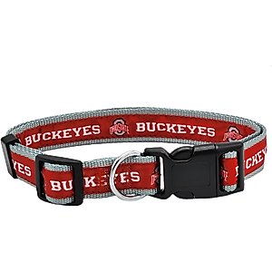 Pets First Satin Nylon Standard Dog Collar, Ohio State, Large: 14 to 24-in neck, 1-in wide