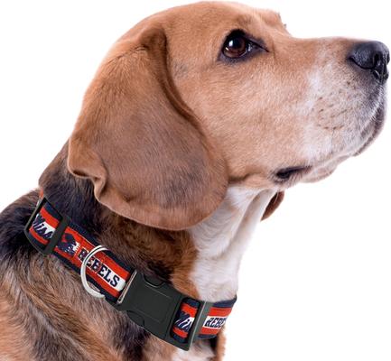 Show full view: Pets First Satin Nylon Standard Dog Collar, Ole Miss, Small: 6 to 12-in neck, 3/8-in wide slide 3 of 5
