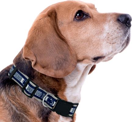 Show full view: Pets First Satin Nylon Standard Dog Collar, Penn State, Medium: 10 to 16-in neck, 5/8-in wide slide 5 of 7