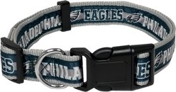 Pets First Satin Nylon Standard Dog Collar, Philadelphia Eagles, Large: 14 to 24-in neck, 1-in wide