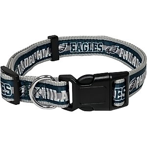 Pets First Satin Nylon Standard Dog Collar, Philadelphia Eagles, Medium: 10 to 16-in neck, 5/8-in wide