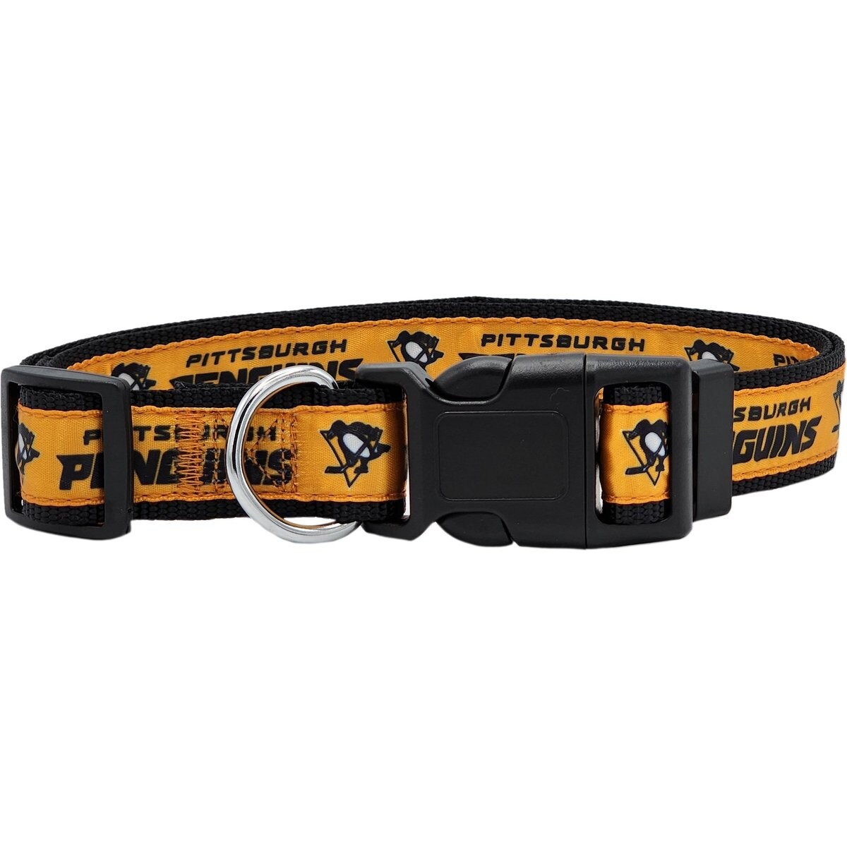 Pets First Satin Nylon Standard Dog Collar, Pittsburgh Penguins, Medium: 10 to 16-in neck, 5/8-in wide