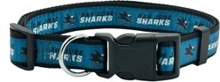 Pets First Satin Nylon Standard Dog Collar, San Jose Sharks, Medium: 10 to 16-in neck, 5/8-in wide