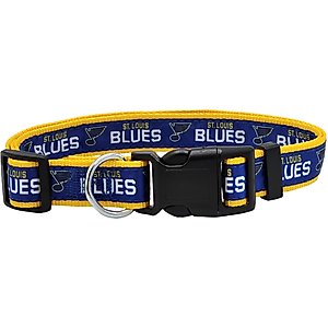 Pets First Satin Nylon Standard Dog Collar, St.Louis Blues, Small: 6 to 12-in neck, 3/8-in wide