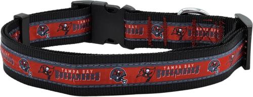 Show full view: Pets First Satin Nylon Standard Dog Collar, Tampa Bay Buccaneers, X-Large: 22 to 32-in neck, 1.25-in wide slide 2 of 6