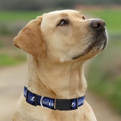 Show full view: Pets First Satin Nylon Standard Dog Collar, Tampa Bay Lightning, Large: 14 to 24-in neck, 1-in wide slide 6 of 7