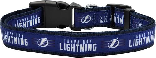 Show full view: Pets First Satin Nylon Standard Dog Collar, Tampa Bay Lightning, Large: 14 to 24-in neck, 1-in wide slide 3 of 7