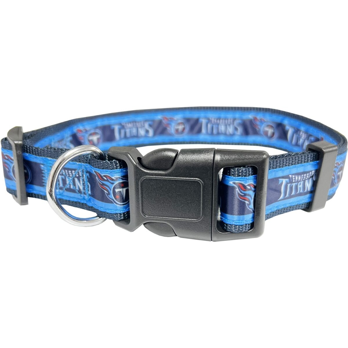 Pets First Satin Nylon Standard Dog Collar, Tennessee Titans, Large: 14 to 24-in neck, 1-in wide