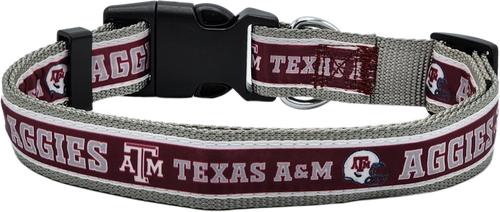 Show full view: Pets First Satin Nylon Standard Dog Collar, Texas A & M, Small: 6 to 12-in neck, 3/8-in wide slide 2 of 6