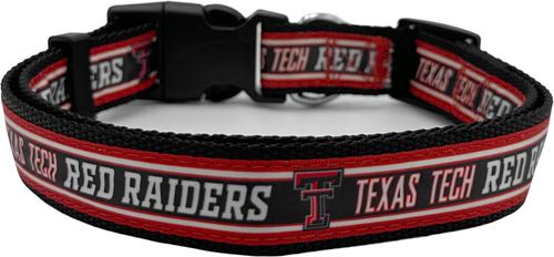 Show full view: Pets First Satin Nylon Standard Dog Collar, Texas Tech, Medium: 10 to 16-in neck, 5/8-in wide slide 2 of 6