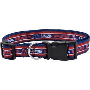 Pets First Satin Nylon Standard Dog Collar, The University of Arizona, Large: 14 to 24-in neck, 1-in wide