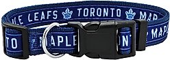 Pets First Satin Nylon Standard Dog Collar, Toronto Maple Leafs, Large: 14 to 24-in neck, 1-in wide