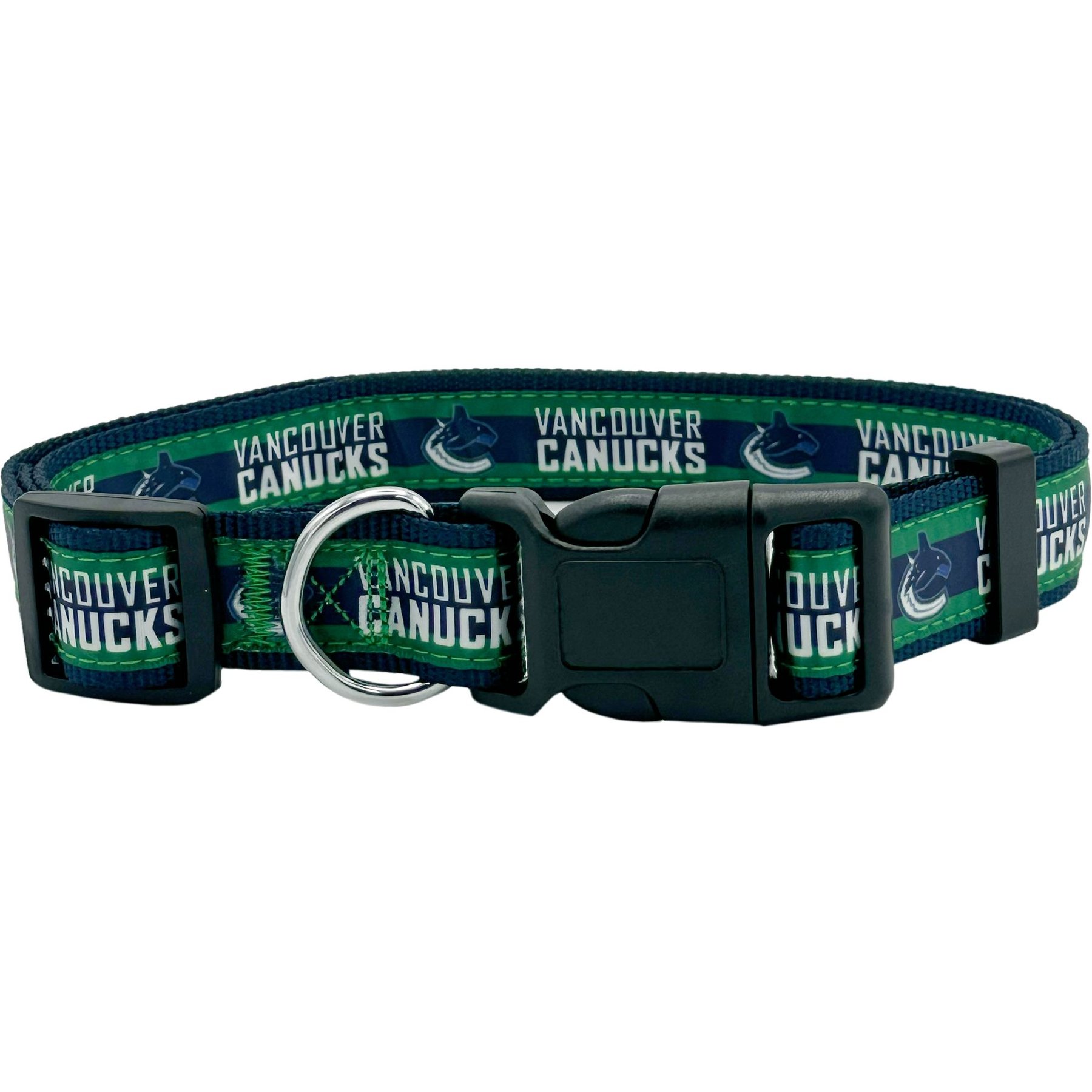 Pets First Satin Nylon Standard Dog Collar, Vancouver Canucks, Medium: 10 to 16-in neck, 5/8-in wide