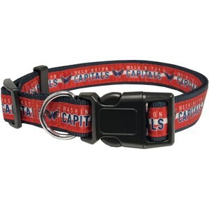 Pets First Satin Nylon Standard Dog Collar, Washington Capitals, Large: 14 to 24-in neck, 1-in wide