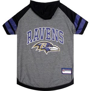Pets First Sport Team Dog & Cat Hoodie T-Shirt, Baltimore Ravens, Large