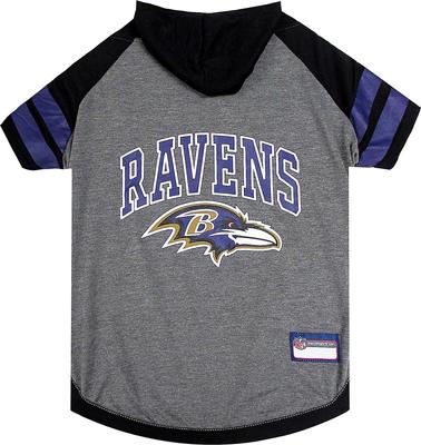 Show full view: Pets First Sport Team Dog & Cat Hoodie T-Shirt, Baltimore Ravens, Large slide 1 of 6