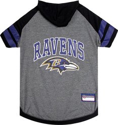 Pets First Sport Team Dog & Cat Hoodie T-Shirt, Baltimore Ravens, Medium