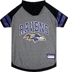Pets First Sport Team Dog & Cat Hoodie T-Shirt, Baltimore Ravens, Small