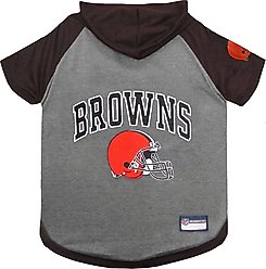Pets First Sport Team Dog & Cat Hoodie T-Shirt, Cleveland Browns, Large