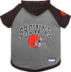 Pets First Sport Team Dog & Cat Hoodie T-Shirt, Cleveland Browns, X-Small