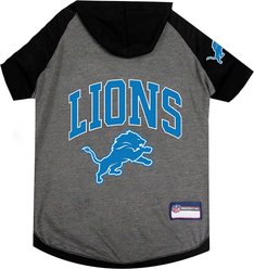 Pets First Sport Team Dog & Cat Hoodie T-Shirt, Detroit Lions, Medium