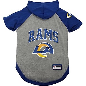 Pets First Sport Team Dog & Cat Hoodie T-Shirt, Los Angeles Rams, Medium