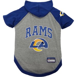 Pets First Sport Team Dog & Cat Hoodie T-Shirt, Los Angeles Rams, Small