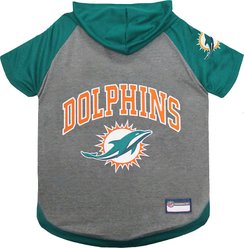 Pets First Sport Team Dog & Cat Hoodie T-Shirt, Miami Dolphins, Large