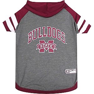 Pets First Sport Team Dog & Cat Hoodie T-Shirt, Mississippi State, Large